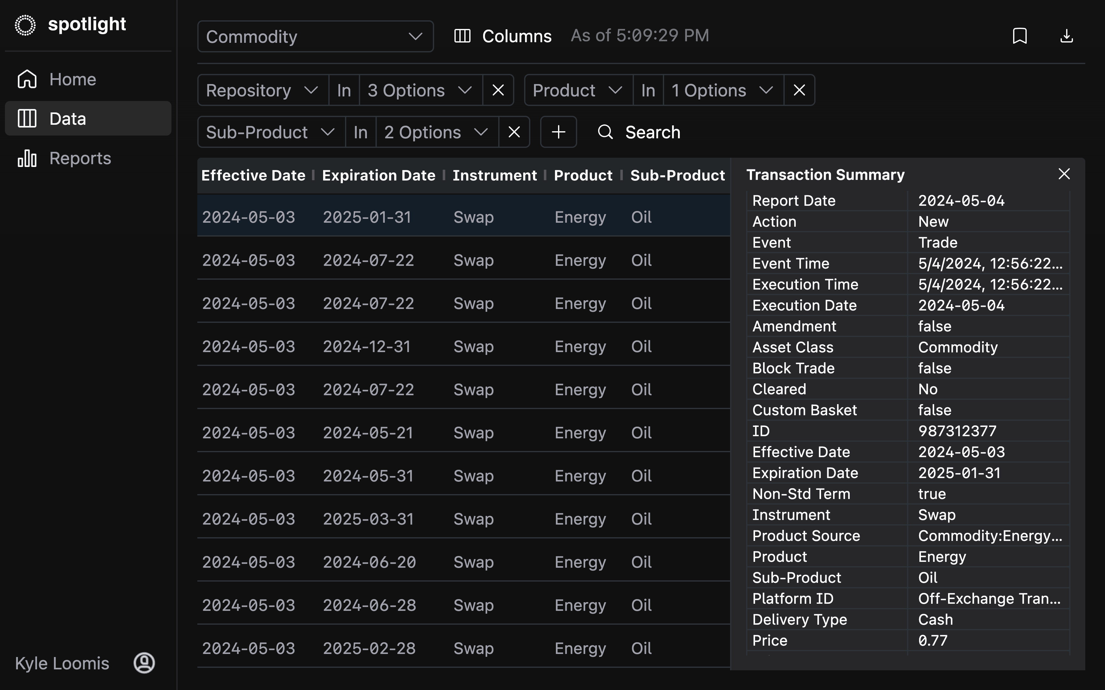 Spotlight data search.